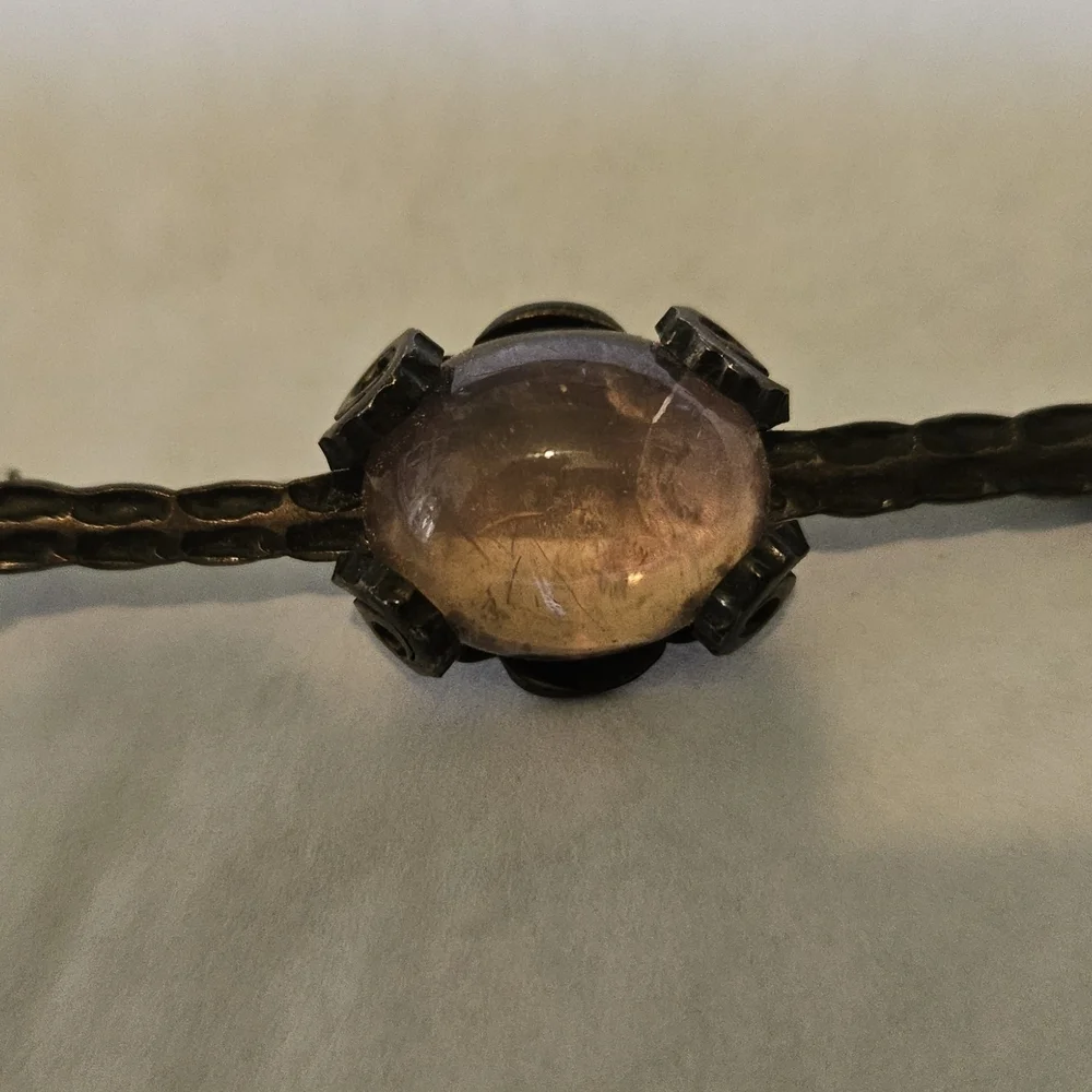 Silver And Rose Quartz Vintage Helmut Von Kleist Brooch